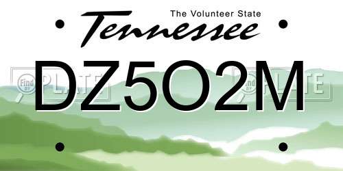 DZ5O2M Tennessee License Plate