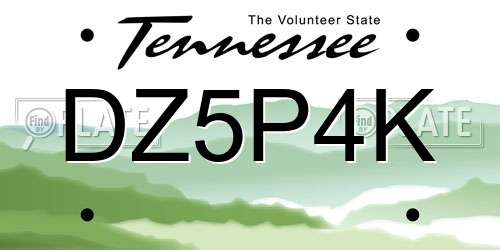 DZ5P4K Tennessee License Plate