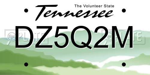 DZ5Q2M Tennessee License Plate