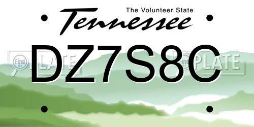 DZ7S8C Tennessee License Plate