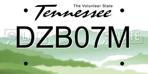 DZB07M Tennessee License Plate