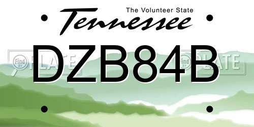 DZB84B Tennessee License Plate