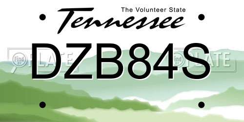 DZB84S Tennessee License Plate