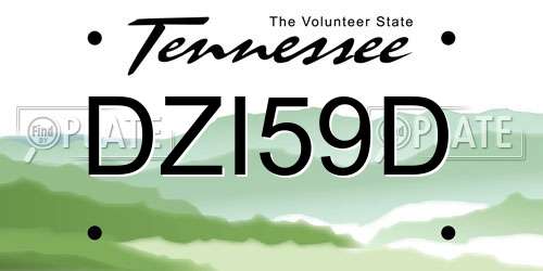 DZI59D Tennessee License Plate