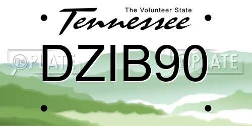 DZIB90 Tennessee License Plate