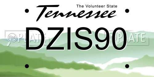 DZIS90 Tennessee License Plate