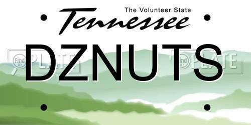 DZNUTS Tennessee License Plate