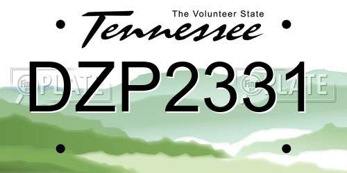 DZP2331 Tennessee License Plate