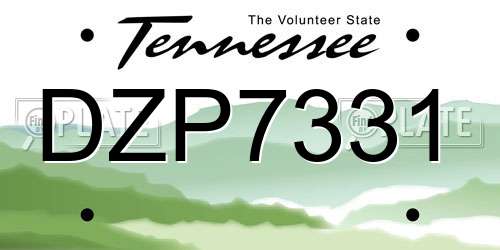 DZP7331 Tennessee License Plate