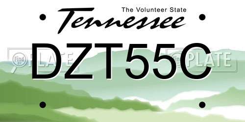 DZT55C Tennessee License Plate