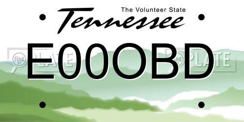 E00OBD Tennessee License Plate