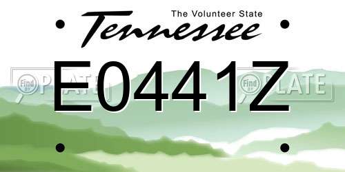 E0441Z Tennessee License Plate