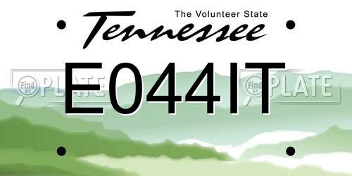 E044IT Tennessee License Plate
