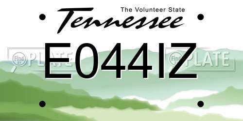 E044IZ Tennessee License Plate
