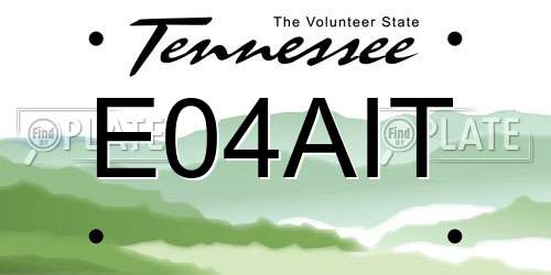 E04AIT Tennessee License Plate