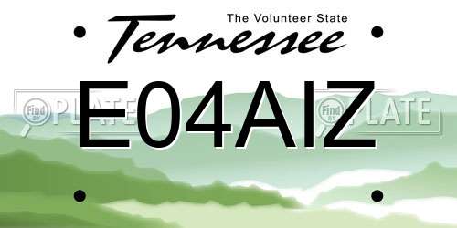 E04AIZ Tennessee License Plate