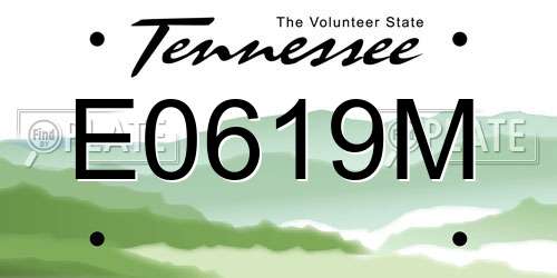 E0619M Tennessee License Plate