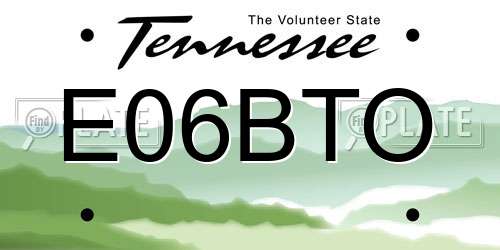 E06BTO Tennessee License Plate
