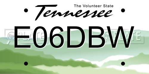 E06DBW Tennessee License Plate