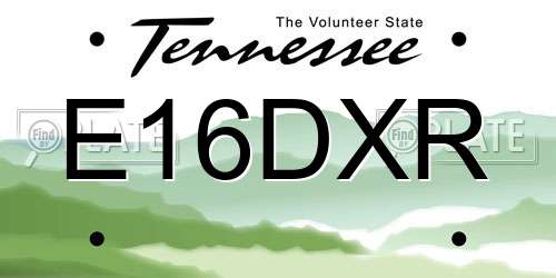 E16DXR Tennessee License Plate