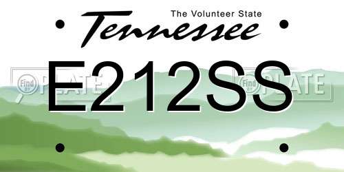 E212SS Tennessee License Plate