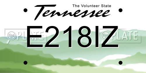 E218IZ Tennessee License Plate