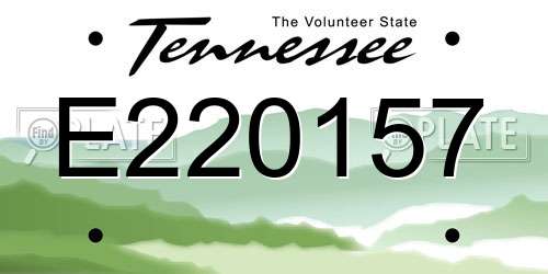 E220157 Tennessee License Plate