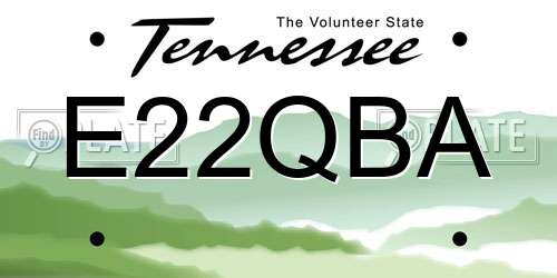 E22QBA Tennessee License Plate