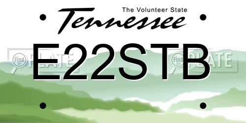 E22STB Tennessee License Plate
