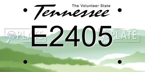 E2405 Tennessee License Plate