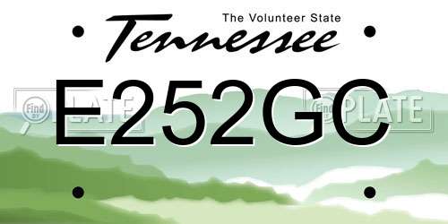 E252GC Tennessee License Plate