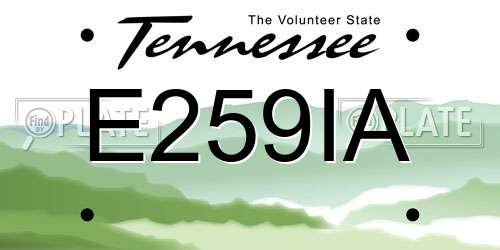 E259IA Tennessee License Plate
