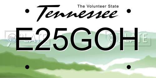 E25GOH Tennessee License Plate