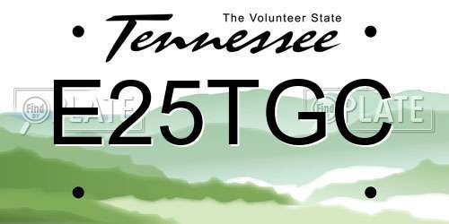 E25TGC Tennessee License Plate