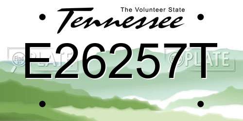 E26257T Tennessee License Plate