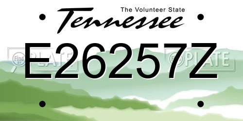 E26257Z Tennessee License Plate