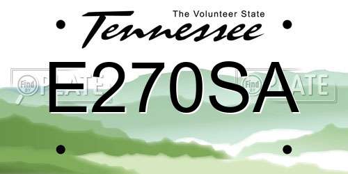E270SA Tennessee License Plate