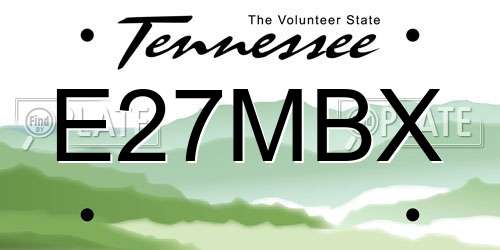 E27MBX Tennessee License Plate