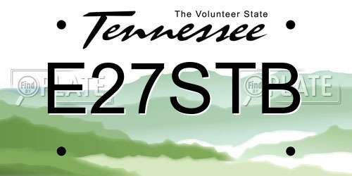 E27STB Tennessee License Plate