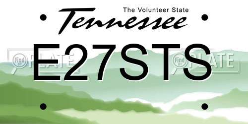 E27STS Tennessee License Plate