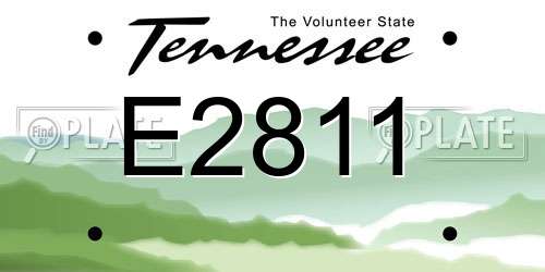 E2811 Tennessee License Plate