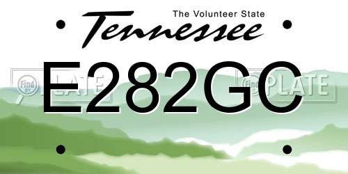 E282GC Tennessee License Plate