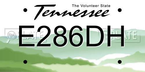 E286DH Tennessee License Plate