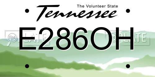 E286OH Tennessee License Plate