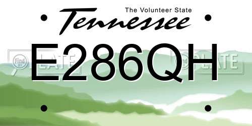 E286QH Tennessee License Plate