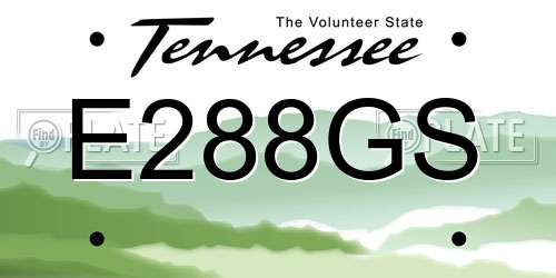 E288GS Tennessee License Plate