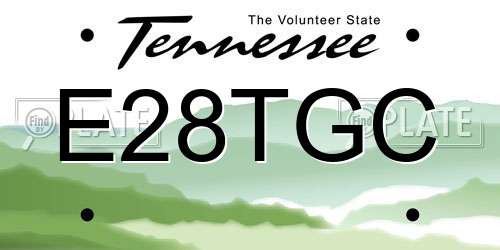 E28TGC Tennessee License Plate