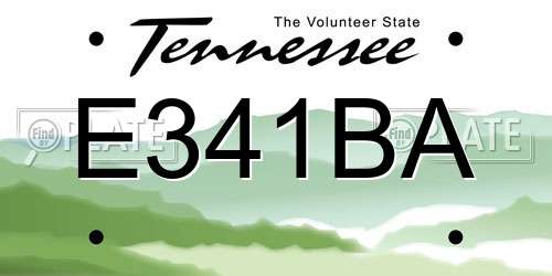 E341BA Tennessee License Plate