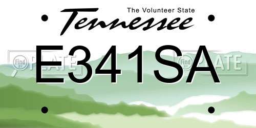 E341SA Tennessee License Plate