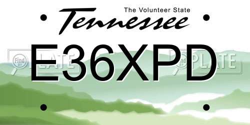 E36XPD Tennessee License Plate